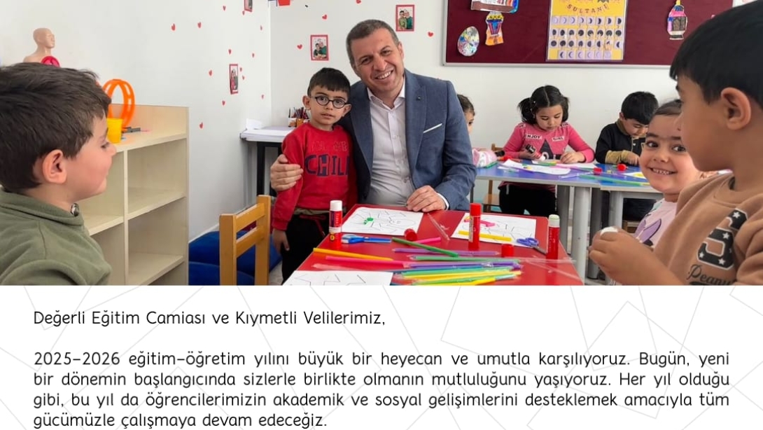 İLÇE MİLLİEĞİTİM MÜDÜRÜ SN.KADİR VURAL'IN 2025-2026 EĞİTİM ÖĞRETİM YILI MESAJI